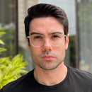 Óculos Brut 2 em 1 Clip-On Masculino Redondo Transparente Rui 2.0